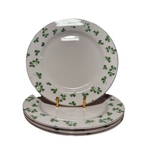 Grace Teaware Shamrock 10.5" Fine Porcelain Dinner Plates Set of 4